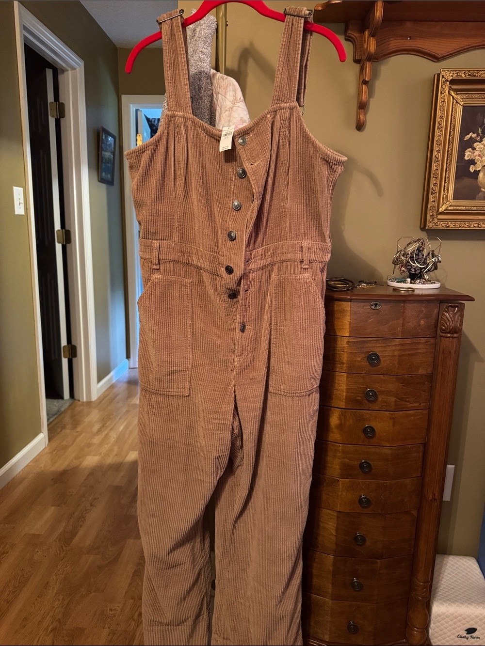 aerie Corduroy Utility Jumpsuit in Brown